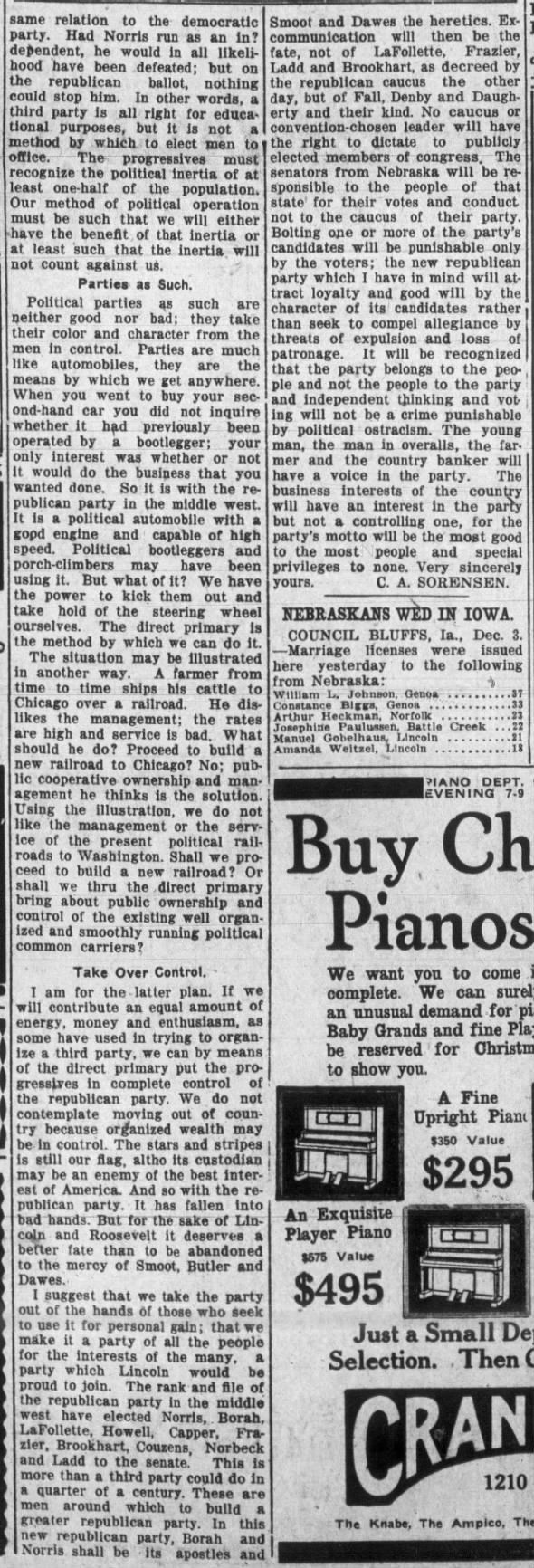 Clipping from Lincoln Journal Star